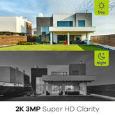 3MP 8-Channel Wireless CCTV Camera System, 8MP NVR + 4pcs 3MP WiFi IP Cameras, Audio Recording, AI Human Detection, Work With Alexa